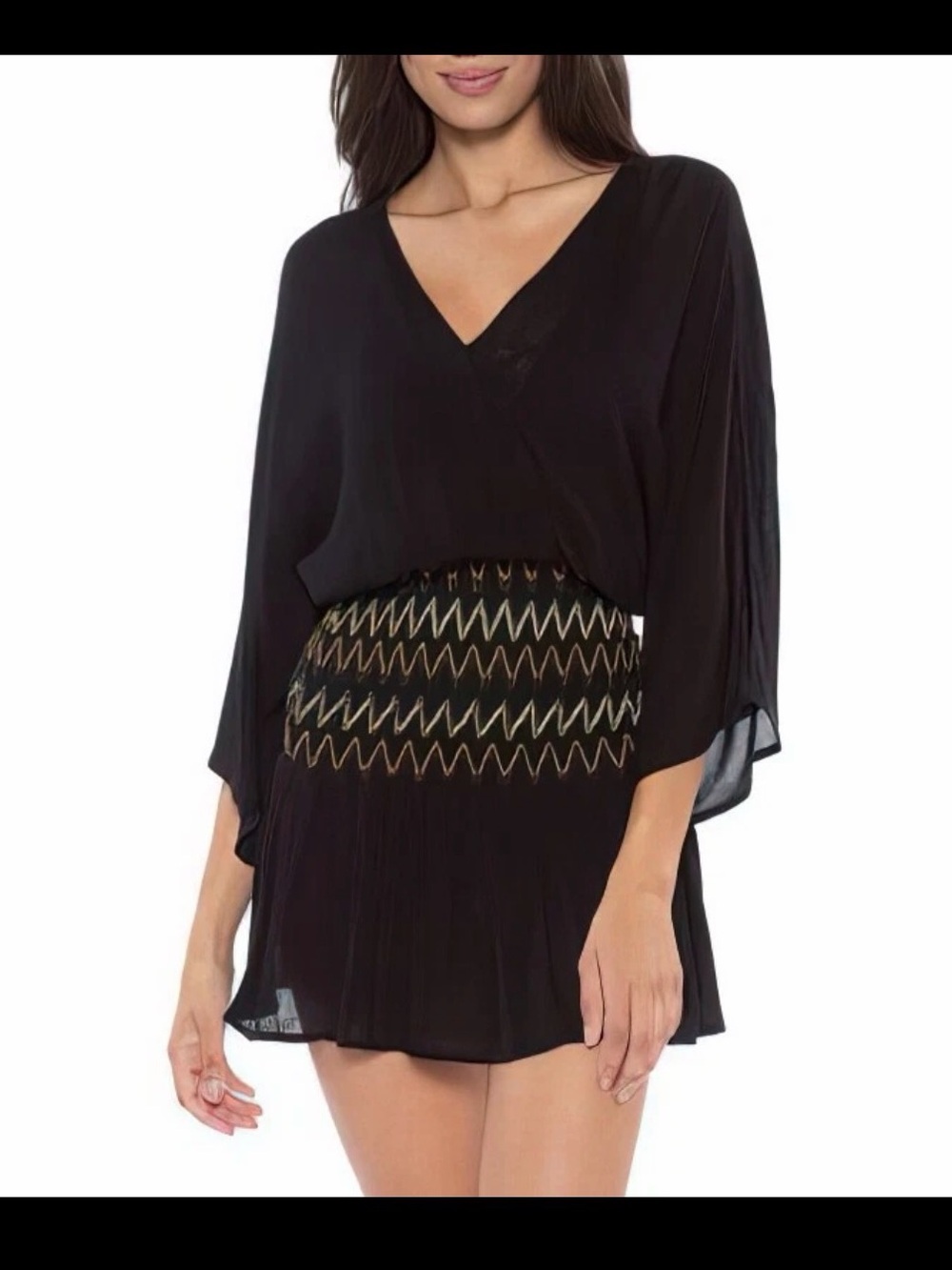 SoLuna Black V-Neck Swim Coverup NWT